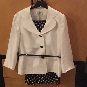 Black and white polka dot Le Suit